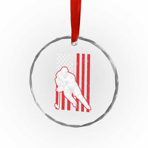 Patriotic American Flag Ice Hockey Player Crystal Glass Ornament Stars And Stripes Sports Graphic TS02 Print Your Wear