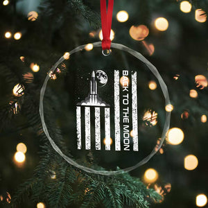 Patriotic American Pride Astronaut Lunar Mission Crystal Glass Ornament Back To The Moon TS12 Print Your Wear