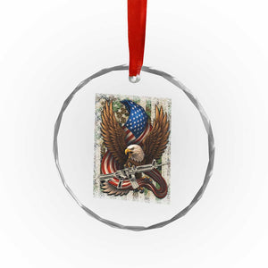 Patriotic Armed Eagle with Camo Flag Crystal Glass Ornament Military Patriotic USA Defense TS02 Print Your Wear