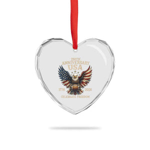 Patriotic Bald Eagle Football Heart Crystal Glass Ornament America 250th Anniversary Gift TS12 Print Your Wear