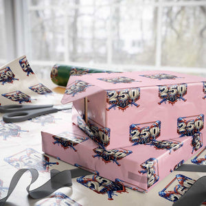 Patriotic Baseball Drip Wrapping Paper Roll USA 250th Anniversary Gift TS12 Light Pink Print Your Wear