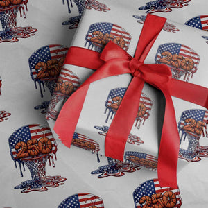 Patriotic Basketball Drip Wrapping Paper Roll USA 250th Anniversary Gift TS12 White Print Your Wear