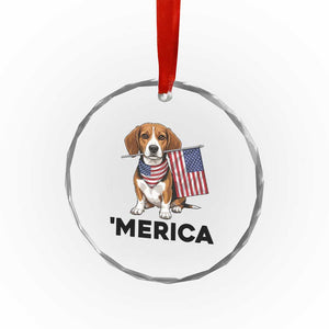 Patriotic Beagle Lover 4th Of July Dog Crystal Glass Ornament Merica Pride TS12 Print Your Wear