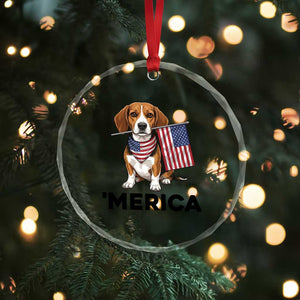 Patriotic Beagle Lover 4th Of July Dog Crystal Glass Ornament Merica Pride TS12 Print Your Wear