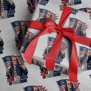 Patriotic Benjamin Franklin Wrapping Paper Roll 250 Years Of Freedom TS12 White Print Your Wear