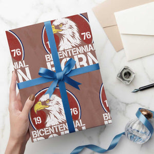 Patriotic Bicentennial Born 1976 Wrapping Paper Roll American Bald Eagle 50th Birthday TS02 Mocha Print Your Wear