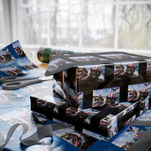 Patriotic Bigfoot And Cat Wrapping Paper Roll Chill The Fourth Out TS12 Black Print Your Wear