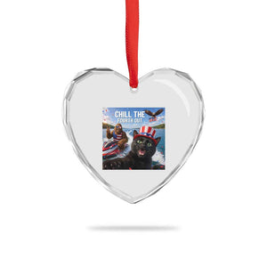 Patriotic Bigfoot And Cat Heart Crystal Glass Ornament Chill The Fourth Out TS12 Print Your Wear