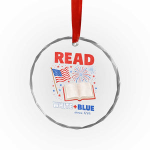 Patriotic Bookish 4th Of July Read White Blue Since 1776 Crystal Glass Ornament TS10 Print Your Wear