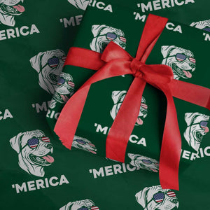 Patriotic Boxer Lover 4th Of July Dog Wrapping Paper Roll American Flag Merica Pride