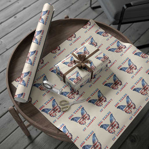 Patriotic Butterfly Wrapping Paper Roll 250 Years Of Liberty TS12 Beige Print Your Wear