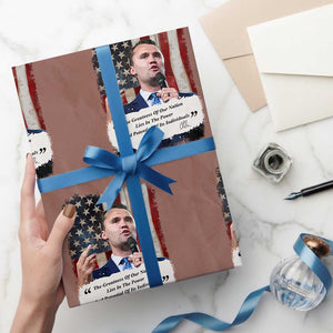 Patriotic Charlie Kirk Legacy Wrapping Paper Roll The Greatness of America Power of the People TS02 Mocha Print Your Wear