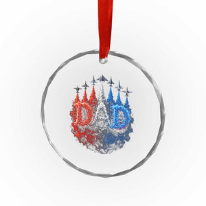 Patriotic Dad Jet Fighter American Flag 4th of July Crystal Glass Ornament TS11 Print Your Wear