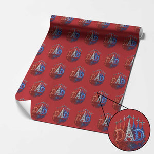 Patriotic Dad Jet Fighter American Flag 4th of July Wrapping Paper Roll TS11 Red Print Your Wear