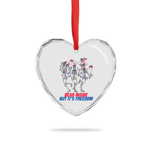 Patriotic Dancing Skeleton Heart Crystal Glass Ornament Dead Inside But Its Freedom TS12 Print Your Wear