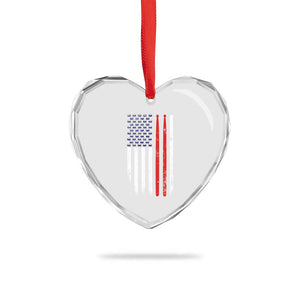 Patriotic Drummer Heart Crystal Glass Ornament Percussionist Gift Drumming Drumsticks American Flag TS10 Print Your Wear