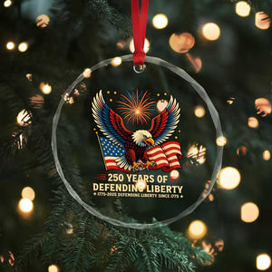 Patriotic Eagle US Army 250th Anniversary Crystal Glass Ornament 250 Years of Defending Liberty 1775 2025 TS02 Print Your Wear