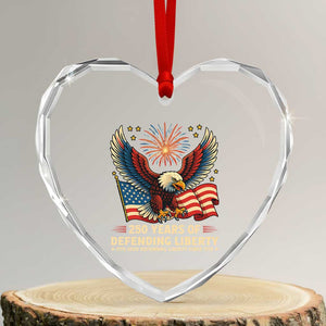 Patriotic Eagle US Army 250th Anniversary Heart Crystal Glass Ornament 250 Years of Defending Liberty 1775 2025 TS02 Transparent Glass 3'' Heart Print Your Wear