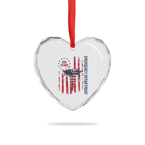 Patriotic ED Nurse Gift Heart Crystal Glass Ornament 250 Years Of Emergency Department TS12 Print Your Wear