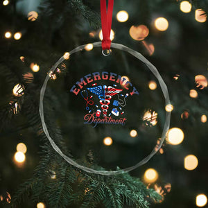 Patriotic Emergency Department Crystal Glass Ornament USA 250th Anniversary Medical Gift TS12 Print Your Wear