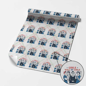 Patriotic Feminist Empowerment Wrapping Paper Roll Girl Will Be Girls Womens Rights 4th of July TS02 Christmas Plaid Print Your Wear