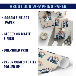 Patriotic Feminist Empowerment Wrapping Paper Roll Girl Will Be Girls Womens Rights 4th of July TS02 Print Your Wear