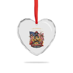 Patriotic Firefighter 250 Years Of Courage USA Anniversary Gift Heart Crystal Glass Ornament TS12 Print Your Wear