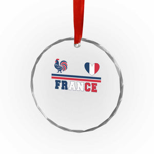 Patriotic France Soccer Fan Crystal Glass Ornament Fierté Football Française