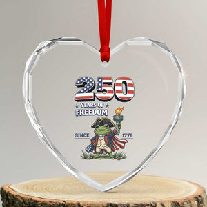 Patriotic Frog Raising The Torch Heart Crystal Glass Ornament 250 Years Of Freedom TS12 Transparent Glass 3'' Heart Print Your Wear