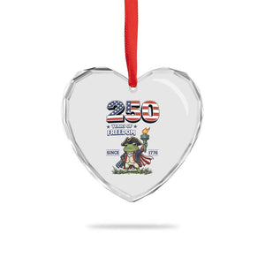Patriotic Frog Raising The Torch Heart Crystal Glass Ornament 250 Years Of Freedom TS12 Print Your Wear