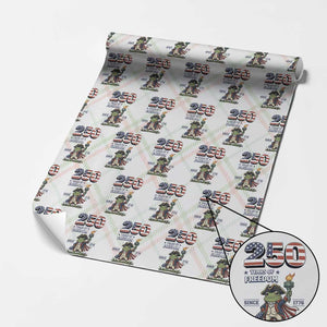 Patriotic Frog Raising The Torch Wrapping Paper Roll 250 Years Of Freedom TS12 Christmas Plaid Print Your Wear
