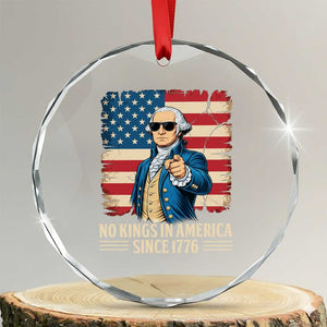 Patriotic George Washington Crystal Glass Ornament No Kings In America TS12 Transparent Glass 3'' Circle Print Your Wear