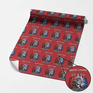Patriotic George Washington Sunglasses and Fighter Jets Wrapping Paper Roll Imagine A Country So Great Pride TS02 Red Print Your Wear