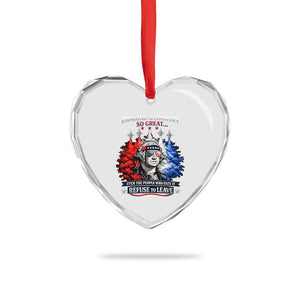 Patriotic George Washington Sunglasses and Fighter Jets Heart Crystal Glass Ornament Imagine A Country So Great Pride TS02 Print Your Wear