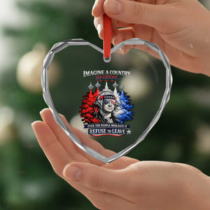Patriotic George Washington Sunglasses and Fighter Jets Heart Crystal Glass Ornament Imagine A Country So Great Pride TS02 Print Your Wear