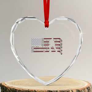 Patriotic Ice Hockey Sticks American Flag Heart Crystal Glass Ornament TS14 Transparent Glass 3'' Heart Print Your Wear