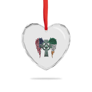 Patriotic Irish American Cross Heart Crystal Glass Ornament St Patricks Day Religious Gift TS12 Print Your Wear