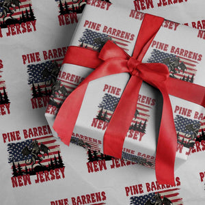 Patriotic Jersey Devil Wrapping Paper Roll Pine Barrens New Jersey Cryptid TS12 White Print Your Wear