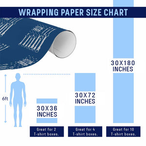 Patriotic Mechanic Gift Wrapping Paper Roll American Flag Automotive Lover TS12 Print Your Wear