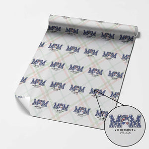 Patriotic Mothers Day Gift Wrapping Paper Roll USA 250 Years Celebration TS12 Christmas Plaid Print Your Wear