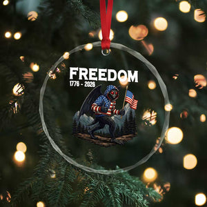 Patriotic Mothman Lover Crystal Glass Ornament Funny USA 250 Anniversary Gift TS12 Print Your Wear