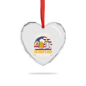 Patriotic Our First Fathers Day Together Heart Crystal Glass Ornament Gift For New Dad TS12 Print Your Wear