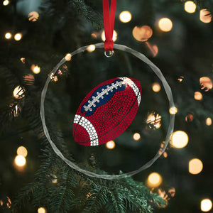 Patriotic Polka Dot Football Crystal Glass Ornament Dot Day Gift