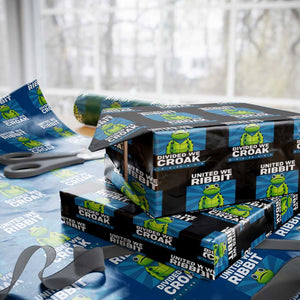 Patriotic Protest Portland Frog Wrapping Paper Roll United We Ribbit Divided We Croak Resist TS02 Black Print Your Wear