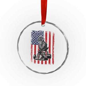 Patriotic Racing Car American Flag Race Crystal Glass Ornament TS14 Print Your Wear