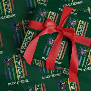Patriotic Rainbow Pride American Eagle Wrapping Paper Roll We The People LGBT Pride TS12 Green Print Your Wear