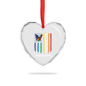 Patriotic Rainbow Pride American Eagle Heart Crystal Glass Ornament We The People LGBT Pride TS12 Print Your Wear