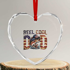 Patriotic Reel Cool Dad Heart Crystal Glass Ornament American Flag Fishing Fathers Day Gift TS12 Transparent Glass 3'' Heart Print Your Wear