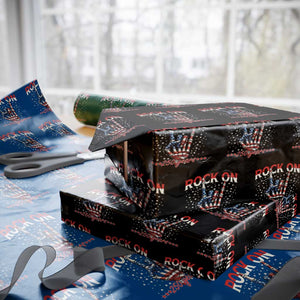 Patriotic Rocker Skeleton Hand Wrapping Paper Roll Rock On 250 Years