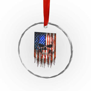 Patriotic Skull American Flag USA Pride Crystal Glass Ornament TS12 Print Your Wear